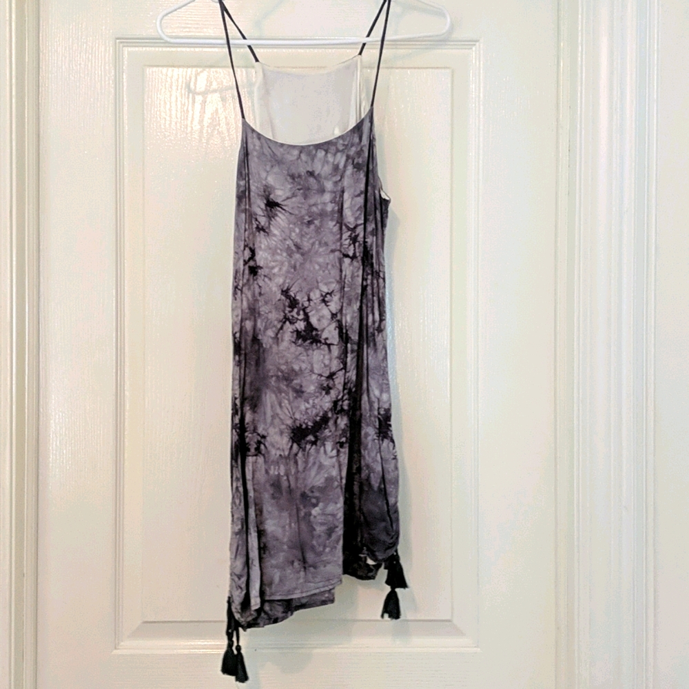 Blue Gray Tie Dye Dress